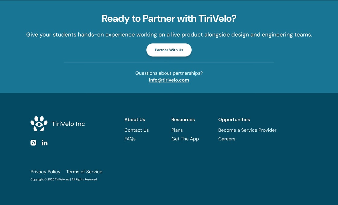 Partnerships page ready-to-partner call to action and page footer.